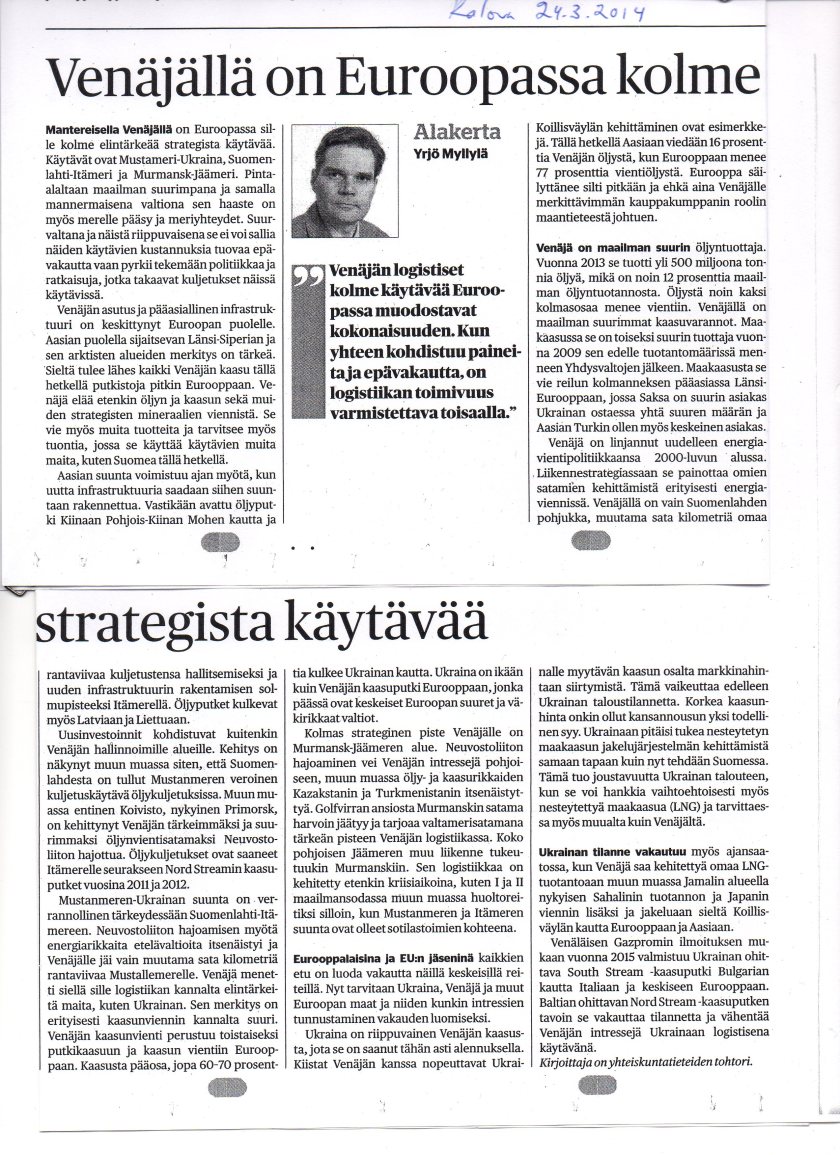 Kaleva, Alakerta-kirjoitus 24.3.2014